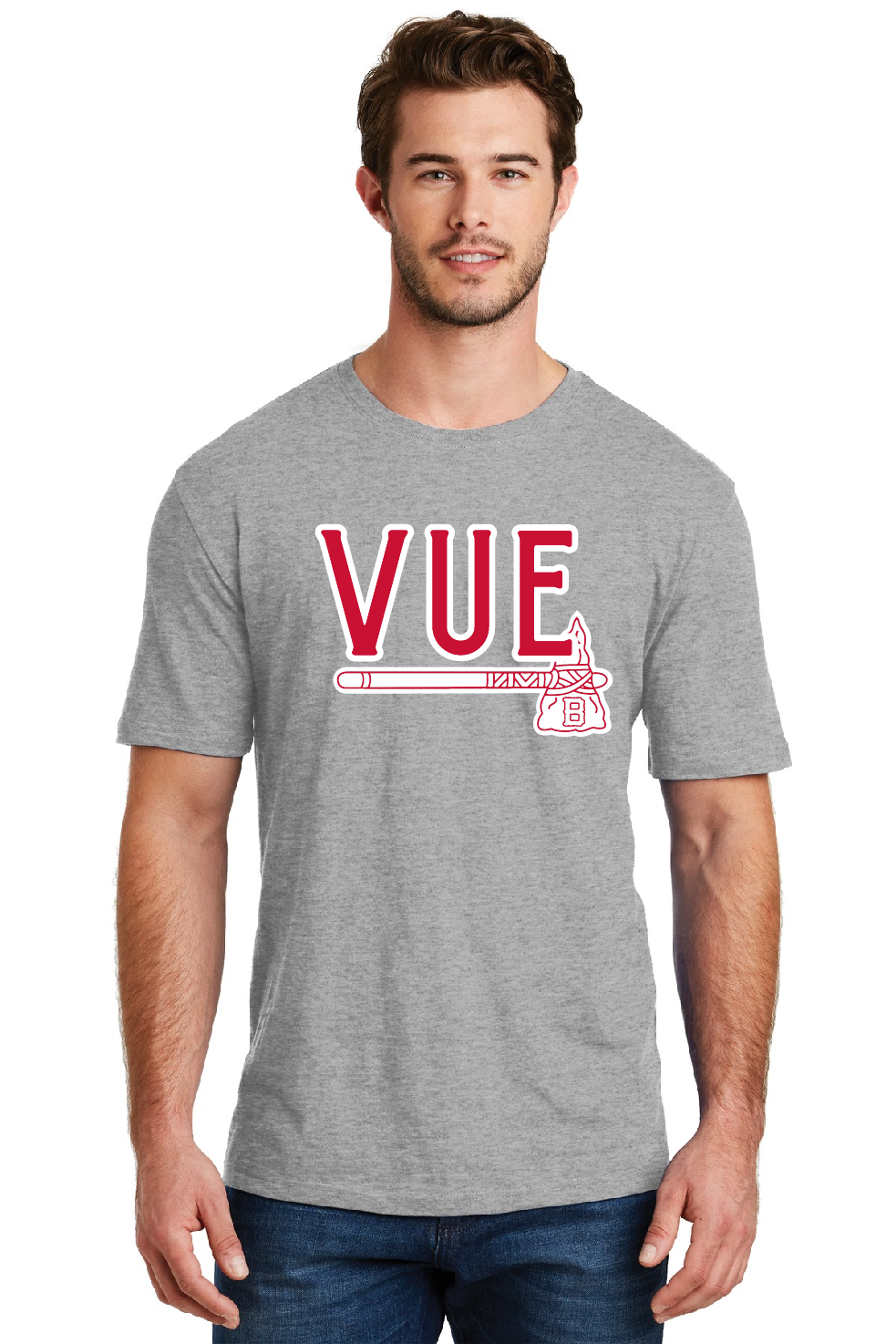 District® Vue Men's Light Grey Perfect Blend® CVC Tee DM108