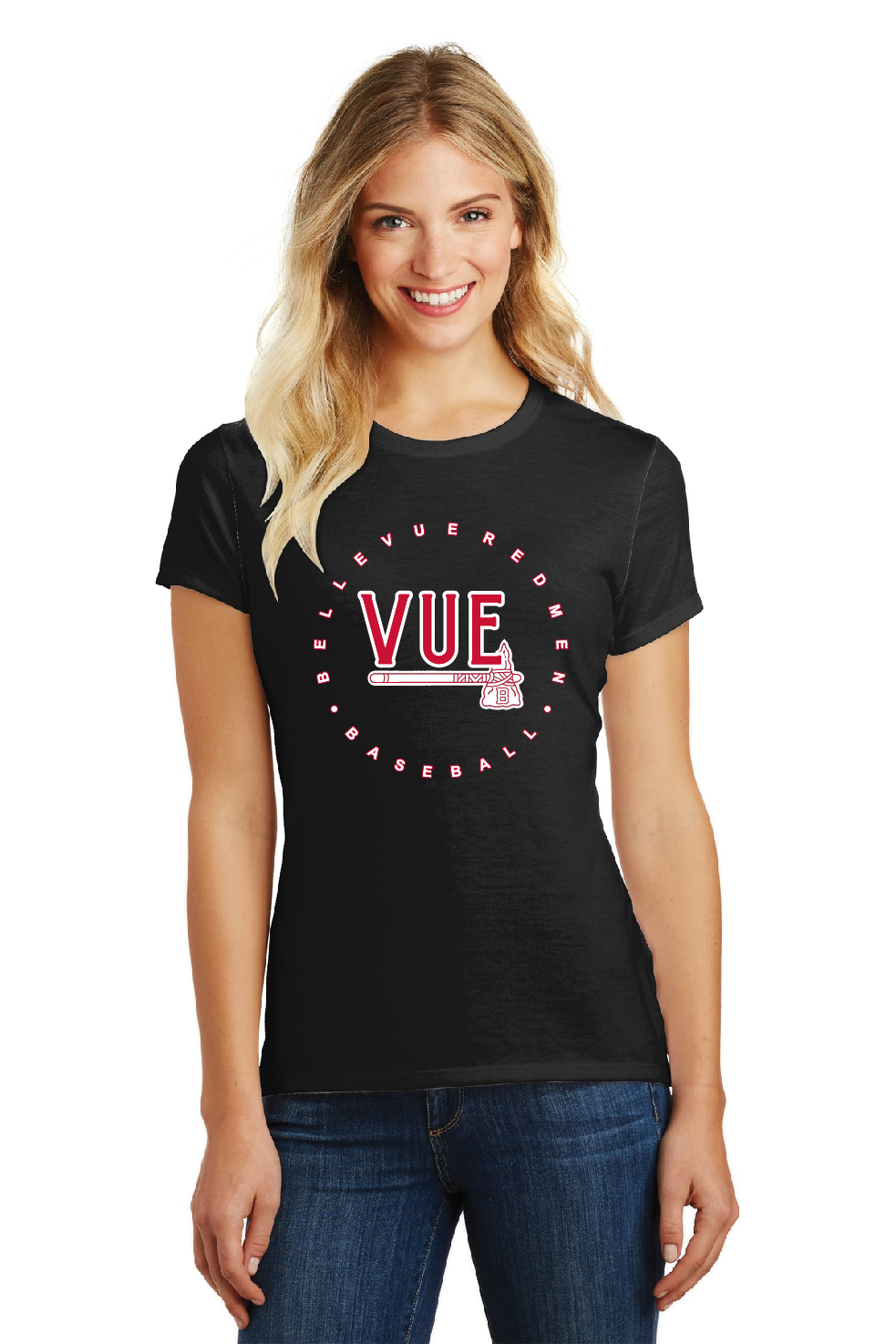 District® Vue Women's Black Perfect Blend® CVC Tee DM108L