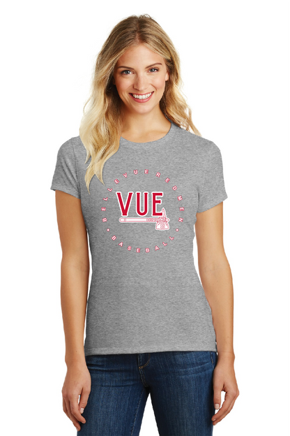 District® Vue Women's Light Grey Perfect Blend® CVC Tee DM108L