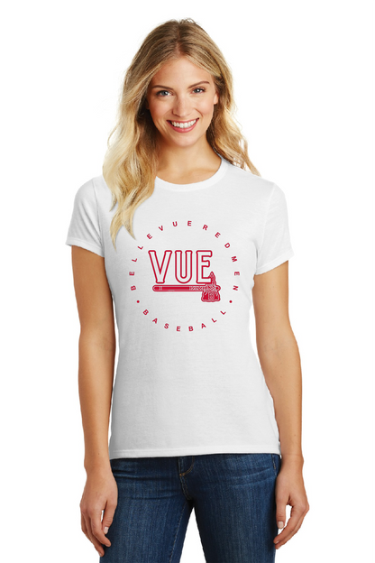 District® Vue Women's White Perfect Blend® CVC Tee DM108L