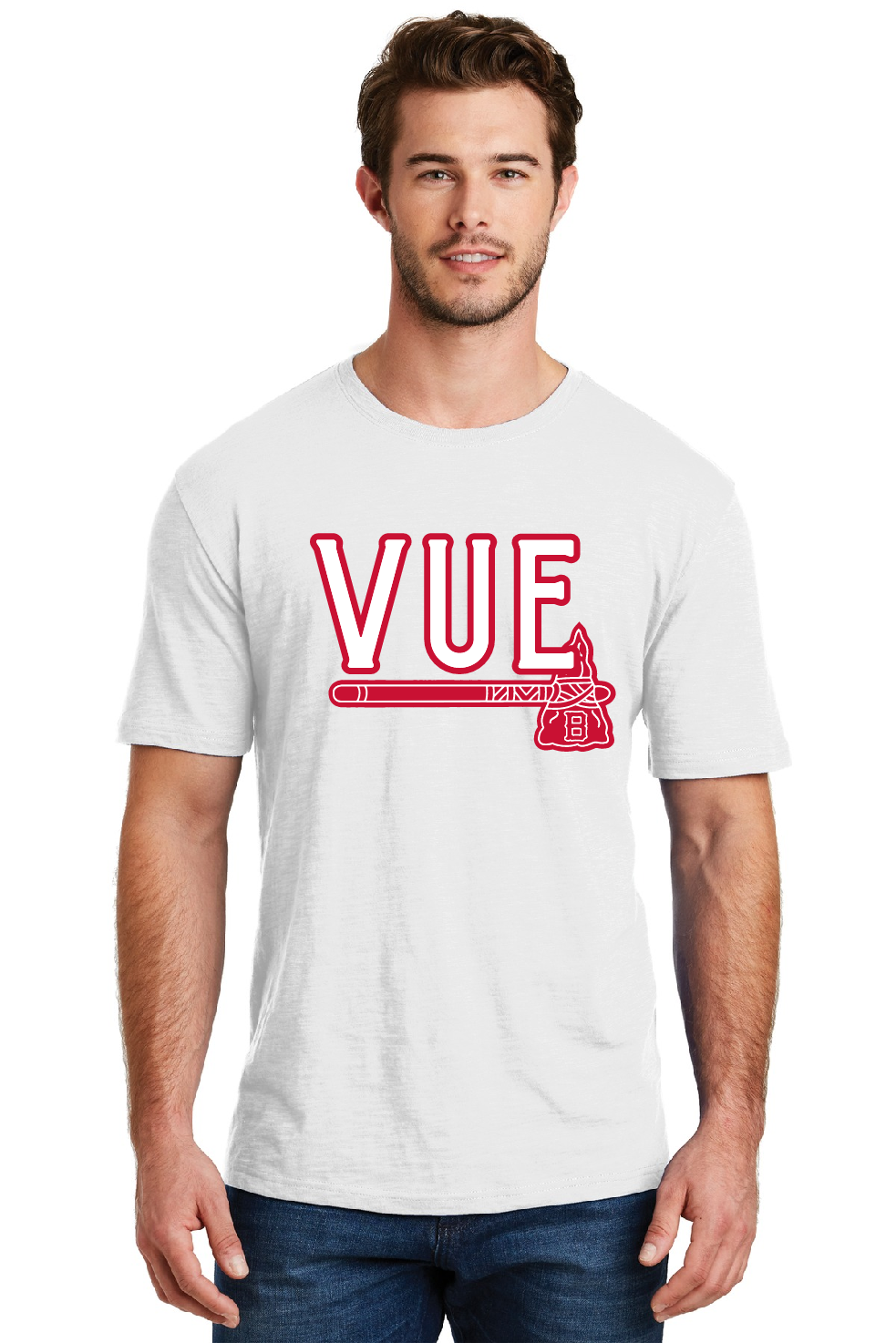 District® Vue Men's White Perfect Blend® CVC Tee DM108