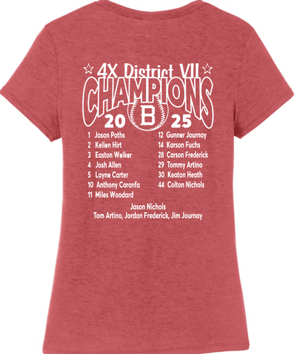 Little League - 2025 12U District Champions - District ® Women’s Perfect Tri ® Tee - DM130L