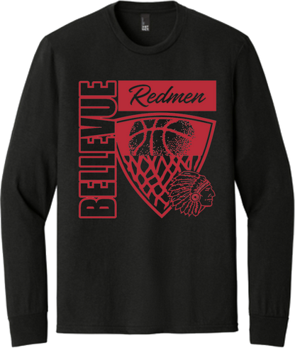 Bellevue Redmen Hoops Hero (red) - District® Youth Perfect Tri® Long Sleeve Tee - DT132Y