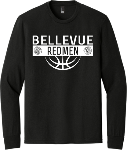 Bellevue Redmen Ball (all white) - District® Youth Perfect Tri® Long Sleeve Tee - DT132Y