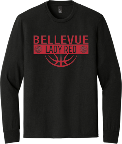 Bellevue Lady Red Ball (red) - District® Youth Perfect Tri® Long Sleeve Tee - DT132Y