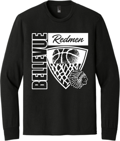 Bellevue Redmen Hoops Hero (all white) - District® Youth Perfect Tri® Long Sleeve Tee - DT132Y