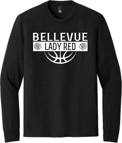 Bellevue Lady Red Ball (all white) - District® Youth Perfect Tri® Long Sleeve Tee - DT132Y