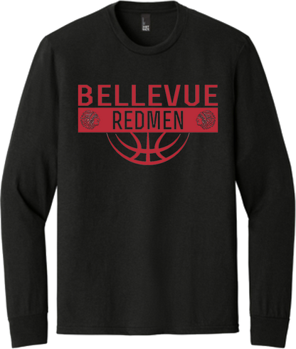 Bellevue Redmen Ball (red) - District® Youth Perfect Tri® Long Sleeve Tee - DT132Y