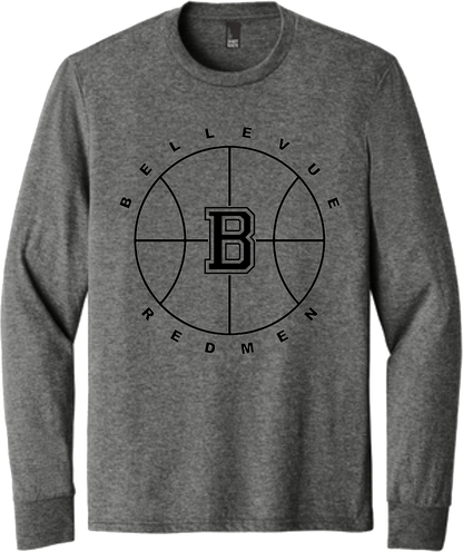 Bellevue Redmen B Ball (black) - District® Youth Perfect Tri® Long Sleeve Tee - DT132Y