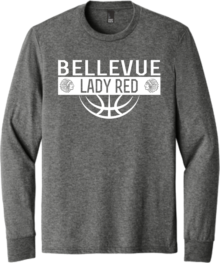 Bellevue Lady Red Ball (all white) - District® Youth Perfect Tri® Long Sleeve Tee - DT132Y