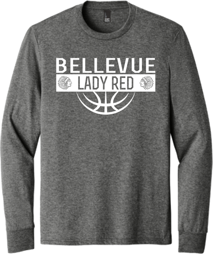 Bellevue Lady Red Ball (all white) - District® Youth Perfect Tri® Long Sleeve Tee - DT132Y