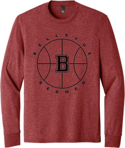 Bellevue Redmen B Ball (black) - District® Youth Perfect Tri® Long Sleeve Tee - DT132Y