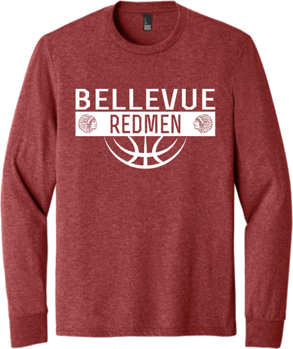 Bellevue Redmen Ball (all white) - District® Youth Perfect Tri® Long Sleeve Tee - DT132Y