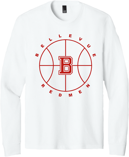 Bellevue Redmen B Ball (red) - District® Youth Perfect Tri® Long Sleeve Tee - DT132Y