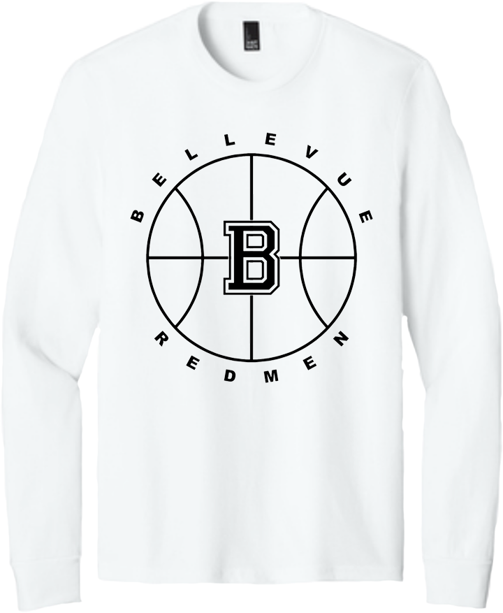 Bellevue Redmen B Ball (black) - District® Youth Perfect Tri® Long Sleeve Tee - DT132Y