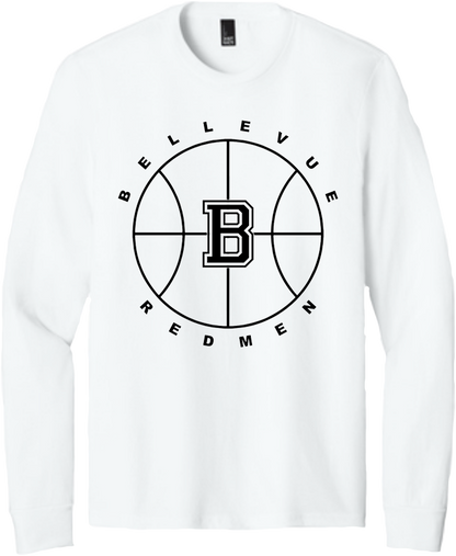 Bellevue Redmen B Ball (black) - District® Youth Perfect Tri® Long Sleeve Tee - DT132Y