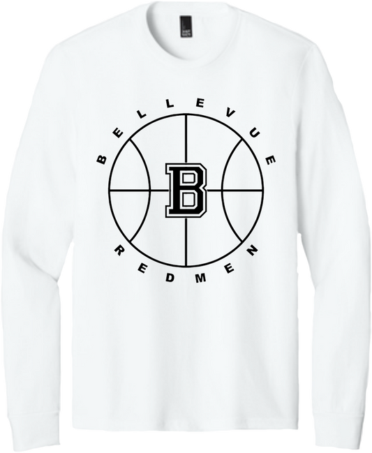 Bellevue Redmen B Ball (black) - District® Youth Perfect Tri® Long Sleeve Tee - DT132Y