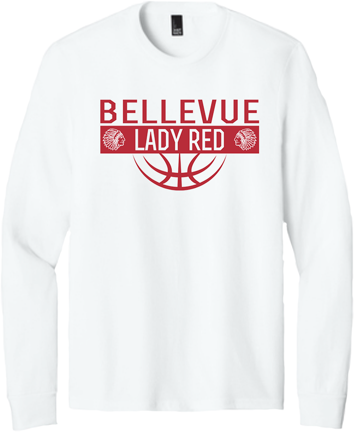 Bellevue Lady Red Ball (red) - District® Youth Perfect Tri® Long Sleeve Tee - DT132Y