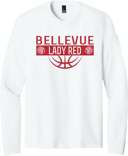 Bellevue Lady Red Ball (red) - District® Youth Perfect Tri® Long Sleeve Tee - DT132Y