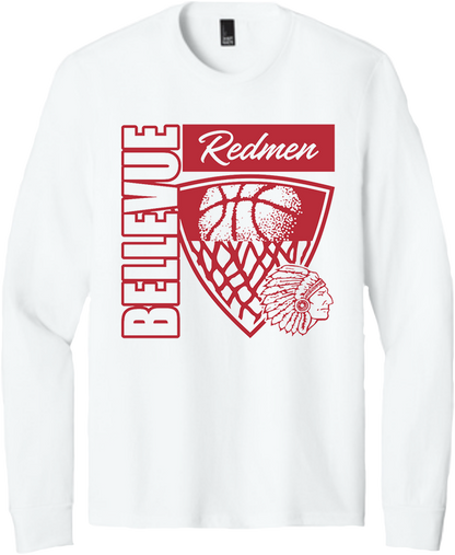 Bellevue Redmen Hoops Hero (red) - District® Youth Perfect Tri® Long Sleeve Tee - DT132Y