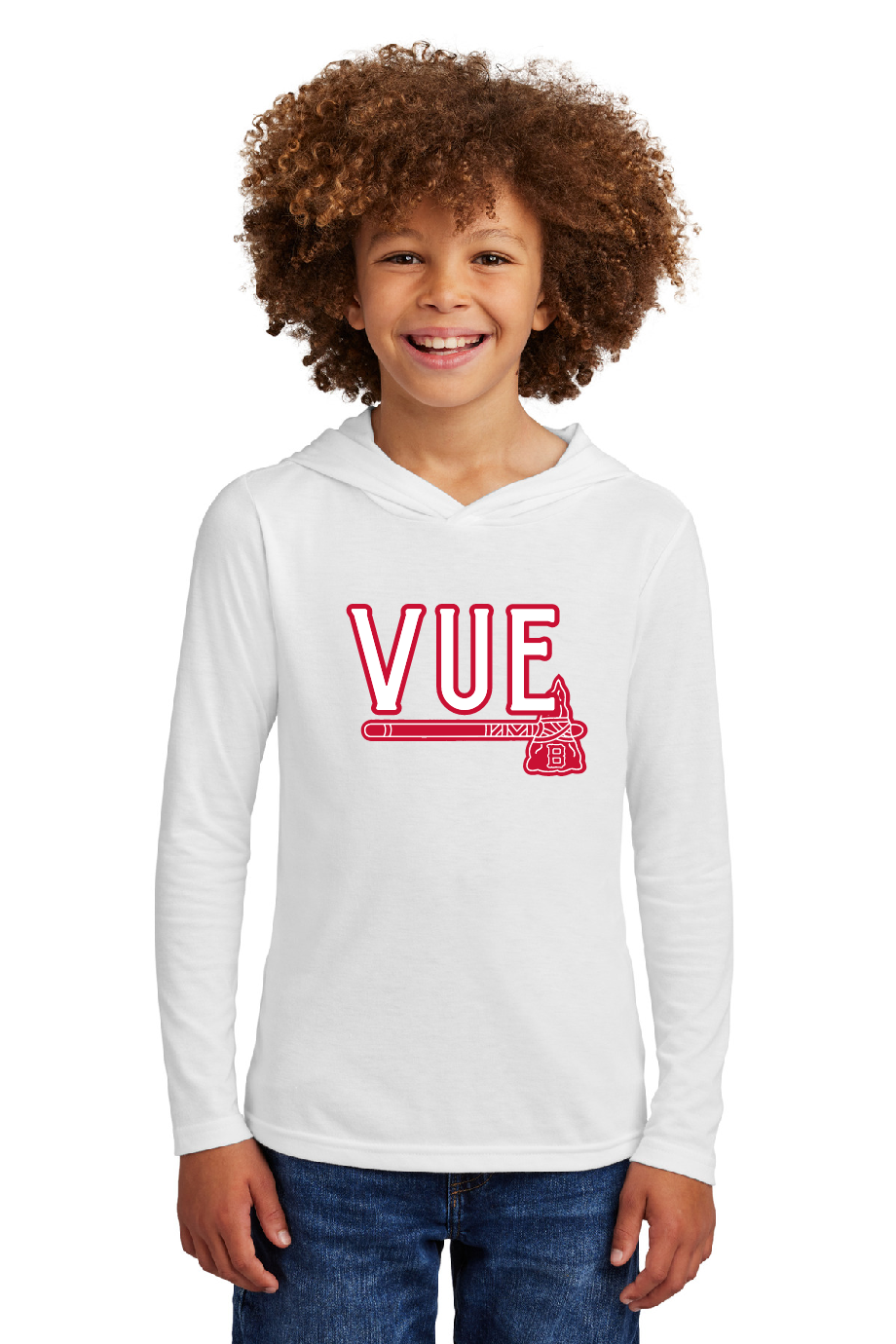 District® Vue White Youth Perfect Tri® Long Sleeve Hoodie DT139Y