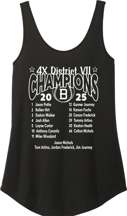 Little League - 2025 12U District Champions - District® Women’s Perfect Tri® Relaxed Tank - DT151