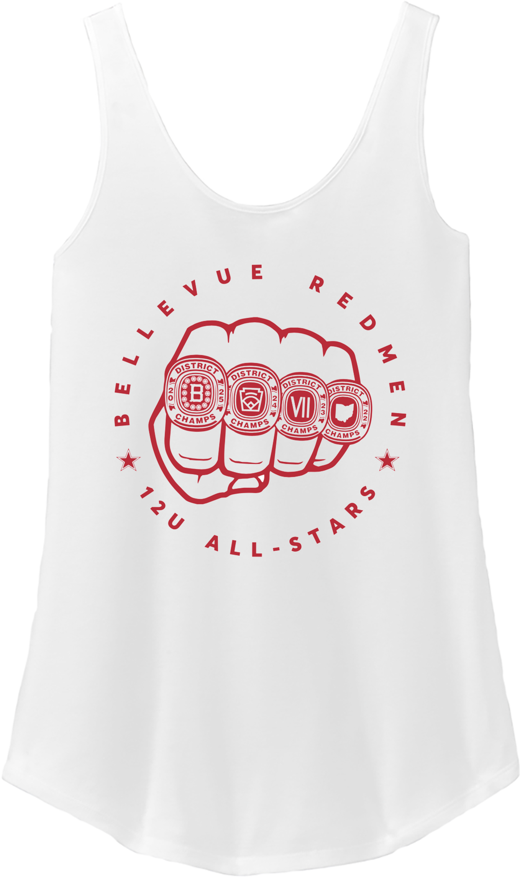 Little League - 2025 12U District Champions - District® Women’s Perfect Tri® Relaxed Tank - DT151