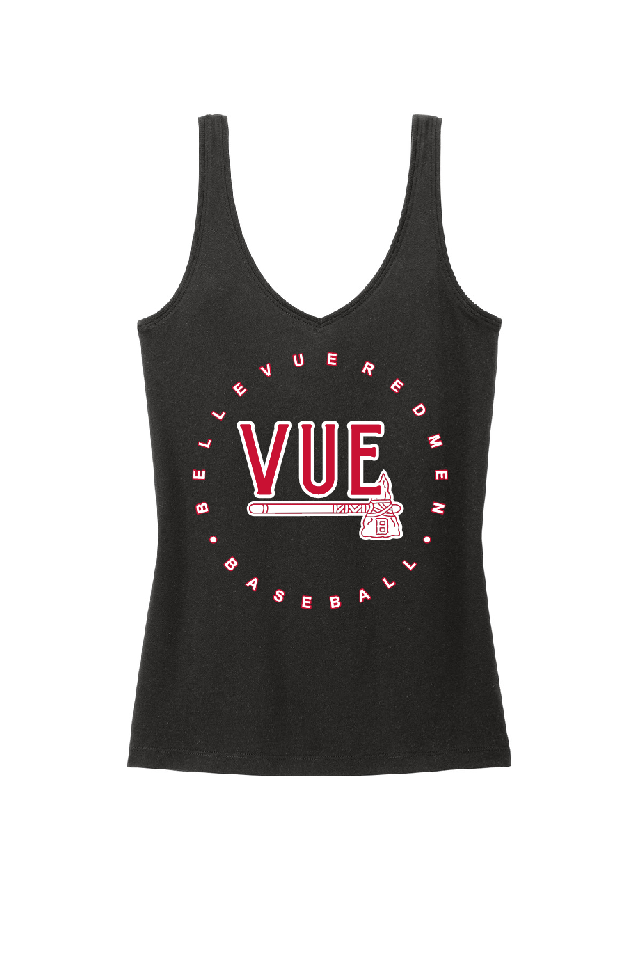 District® Vue Black Women's Perfect Blend® CVC V-Neck Tank DT154