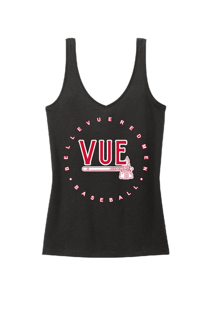 District® Vue Black Women's Perfect Blend® CVC V-Neck Tank DT154