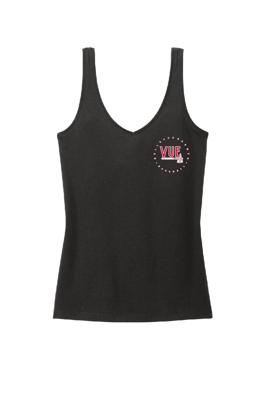 District® Vue Black Chest Women's Perfect Blend® CVC V-Neck Tank DT154