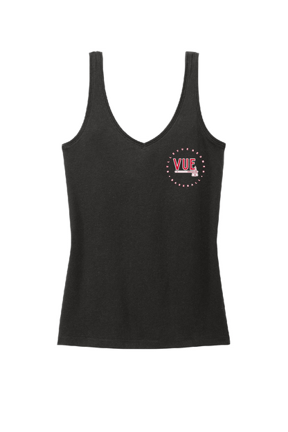 District® Vue Black Chest Women's Perfect Blend® CVC V-Neck Tank DT154