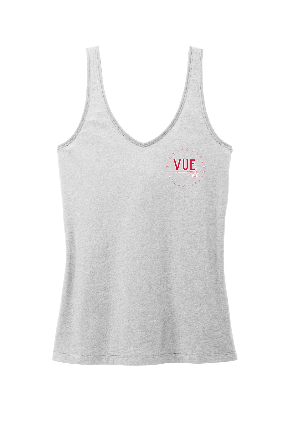 District® Vue Grey Chest Women's Perfect Blend® CVC V-Neck Tank DT154