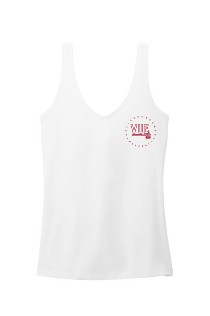 District® Vue White Chest Women's Perfect Blend® CVC V-Neck Tank DT154