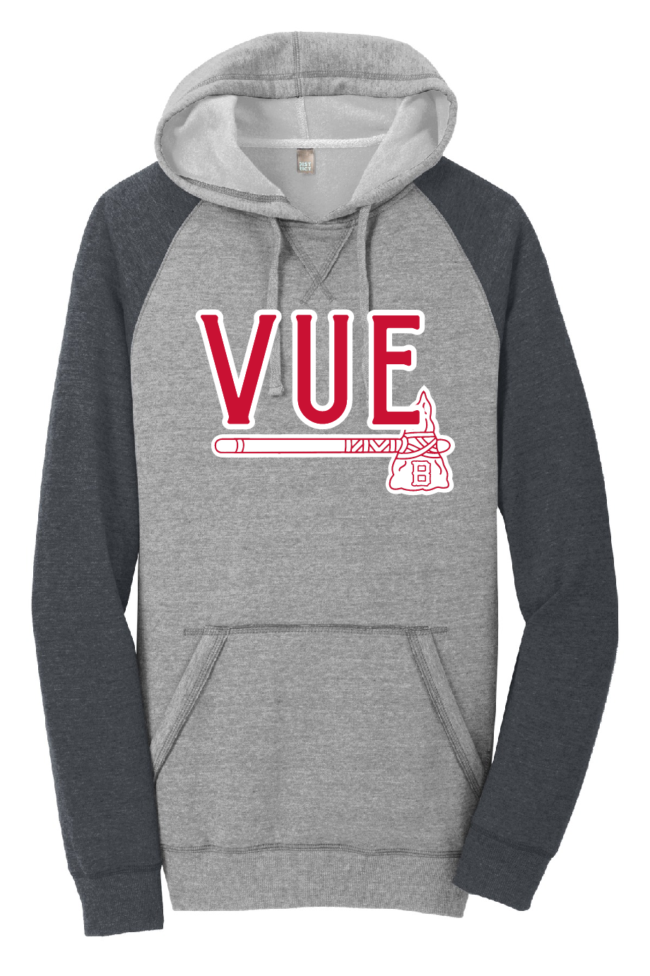 District® Vue Grey Men's Lightweight Fleece Raglan Hoodie DT196