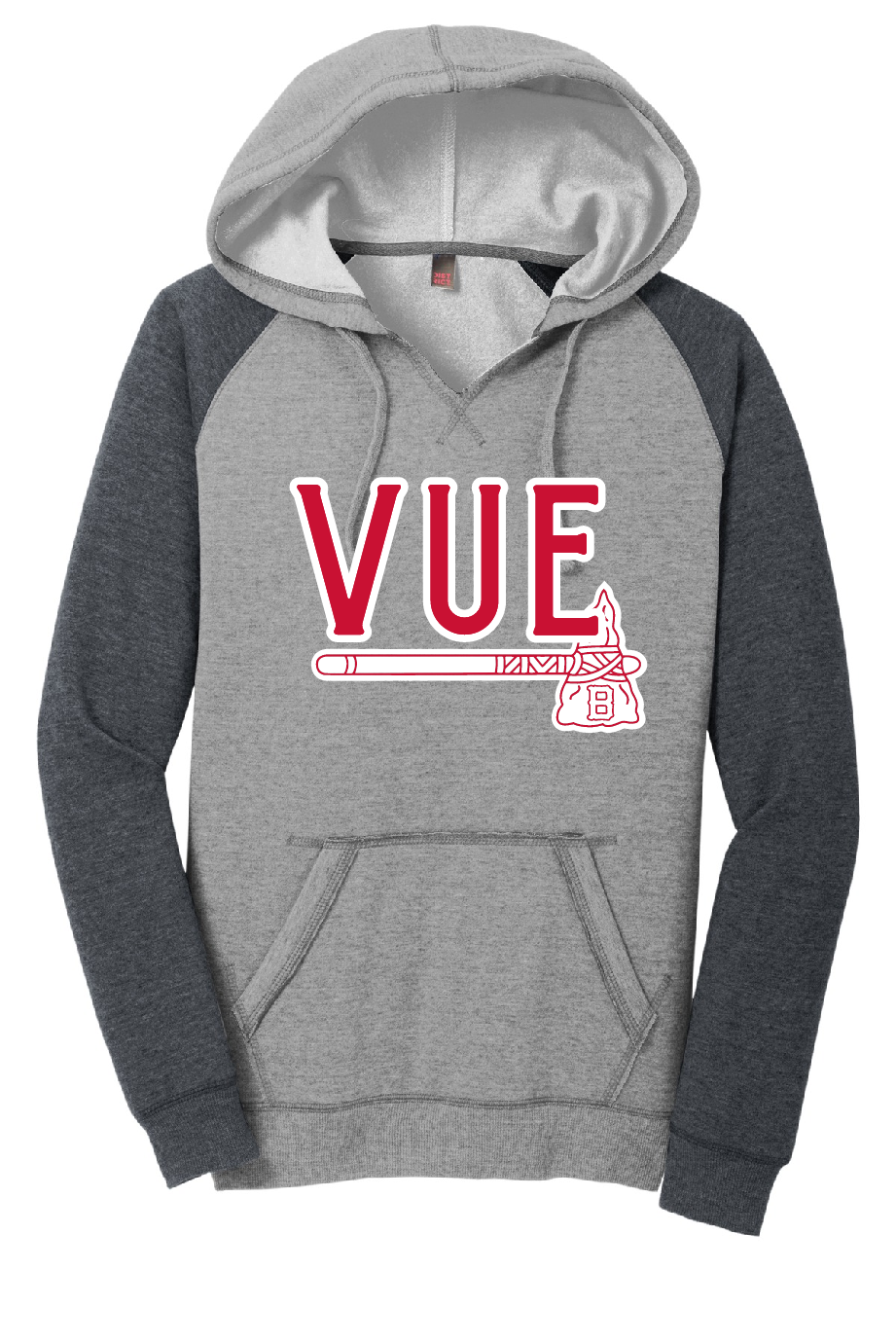 District® Vue Grey Women's Lightweight Fleece Raglan Hoodie DT296