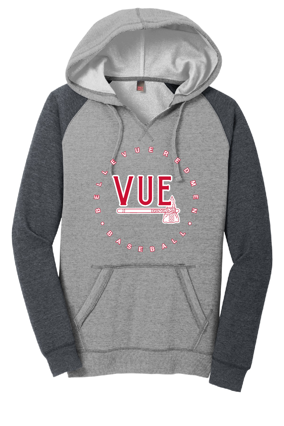 District® Vue Grey Women's Lightweight Fleece Raglan Hoodie DT296