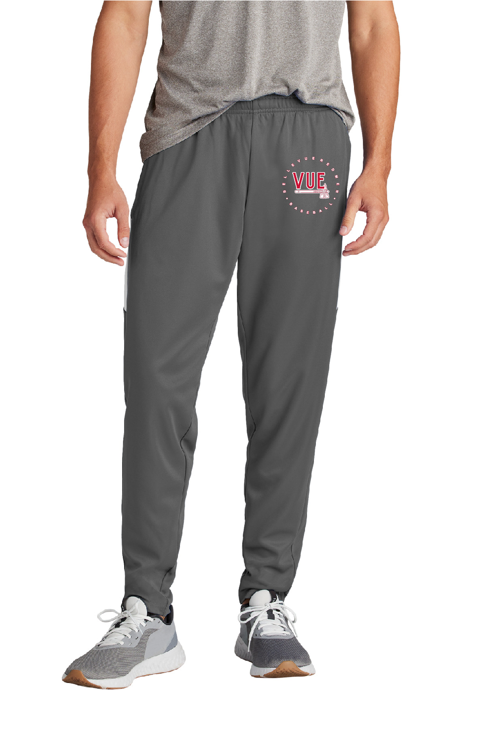 Sport-Tek® Vue Men's Grey & White Travel Pant PST800