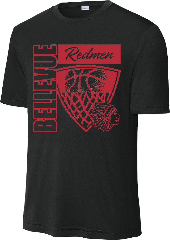 Bellevue Redmen Hoops Hero (red) - Sport-Tek® PosiCharge® Competitor™ Tee - ST350 / YST350