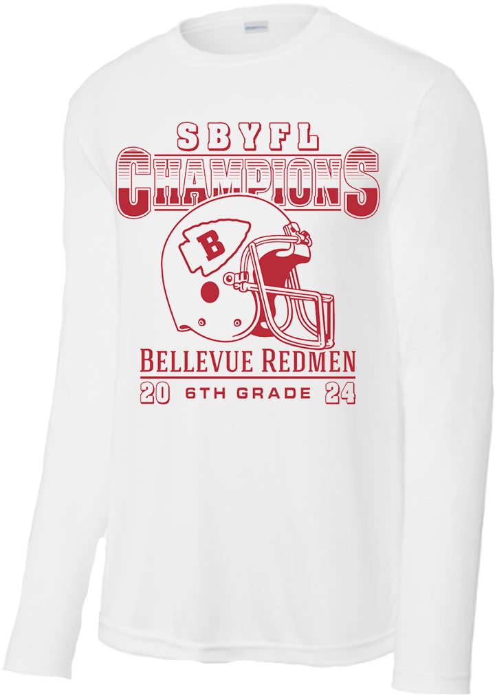 Sandusky Bay Youth Football League - 2024 Champions - Sport-Tek® PosiCharge® Competitor™ Long-Sleeve Tee - ST350LS / YST350LS