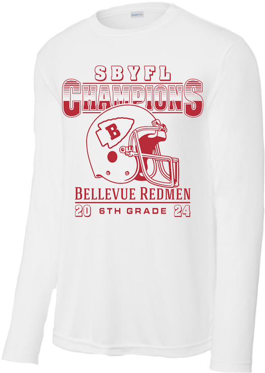 Sandusky Bay Youth Football League - 2024 Champions - Sport-Tek® PosiCharge® Competitor™ Long-Sleeve Tee - ST350LS / YST350LS