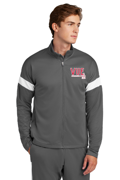 Sport-Tek® Vue Grey & White Men's Travel Full-Zip Jacket ST800