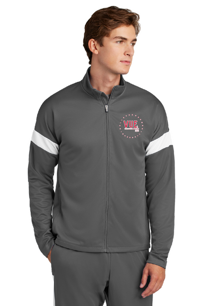 Sport-Tek® Vue Grey & White Men's Travel Full-Zip Jacket ST800