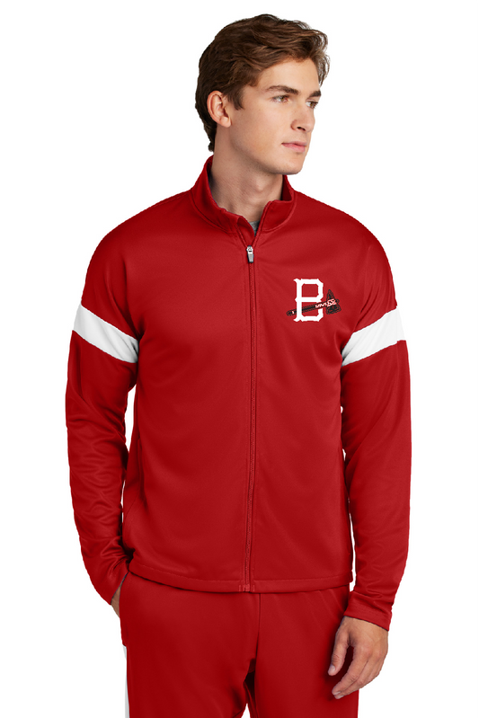 Sport-Tek® Vue Red & White Men's Travel Full-Zip Jacket ST800