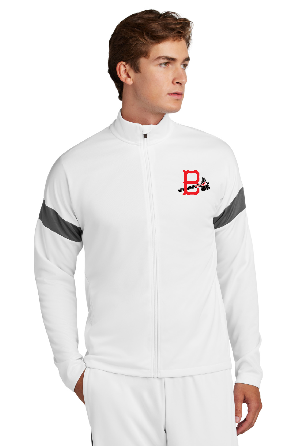 Sport-Tek® Vue White Youth Travel Full-Zip Jacket YST800