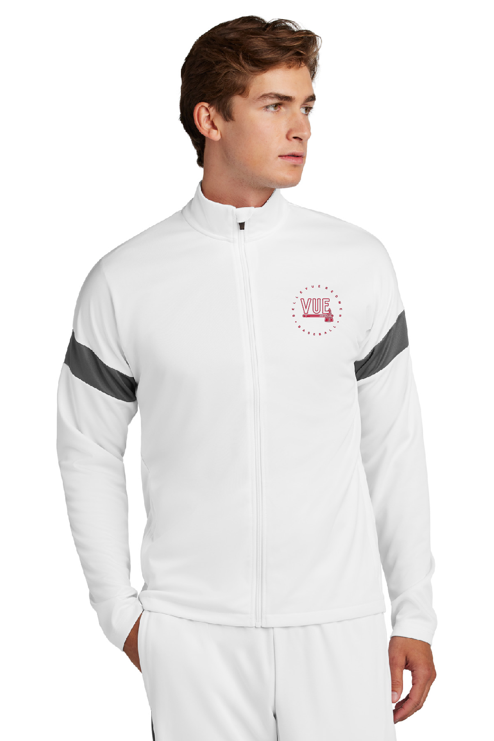 Sport-Tek® Vue White Men's Travel Full-Zip Jacket ST800