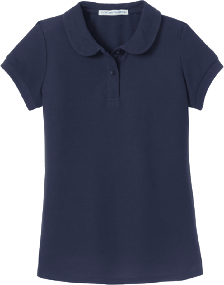 ICS Uniform Girls Short-Sleeved Polo - Port Authority® Girls Silk Touch™ Peter Pan Collar Polo - YG503