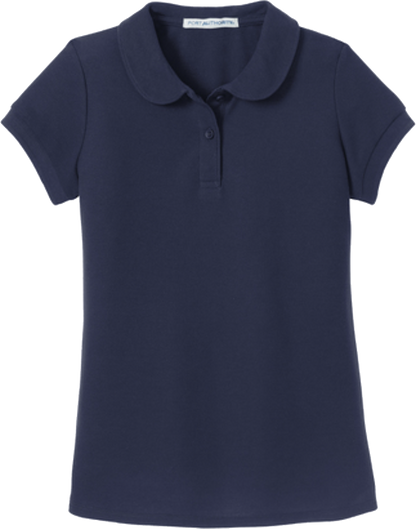 ICS Uniform Girls Short-Sleeved Polo - Port Authority® Girls Silk Touch™ Peter Pan Collar Polo - YG503