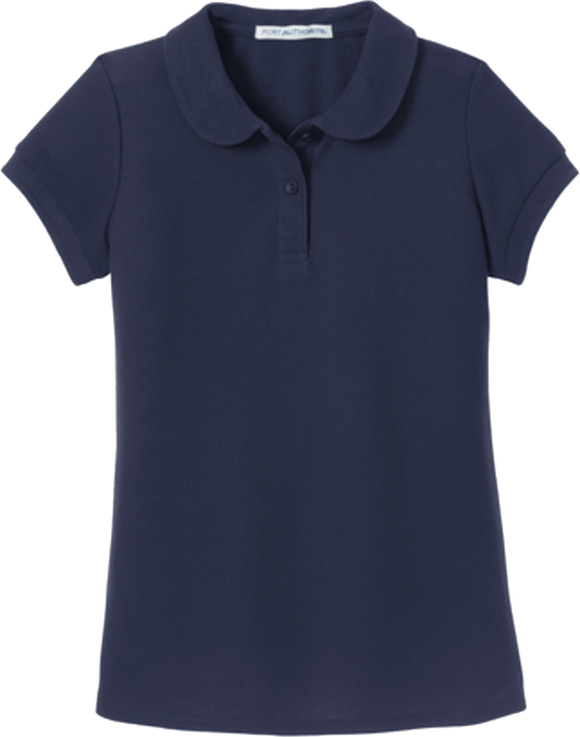 ICS Uniform Girls Short-Sleeved Polo - Port Authority® Girls Silk Touch™ Peter Pan Collar Polo - YG503