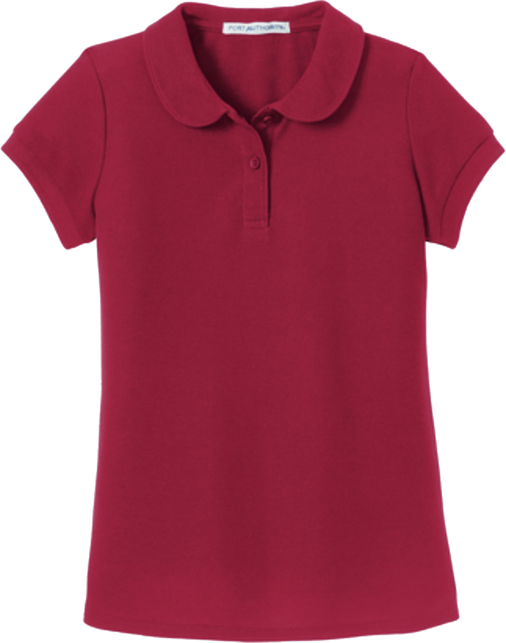 ICS Uniform Girls Short-Sleeved Polo - Port Authority® Girls Silk Touch™ Peter Pan Collar Polo - YG503