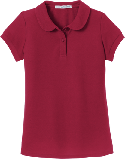 ICS Uniform Girls Short-Sleeved Polo - Port Authority® Girls Silk Touch™ Peter Pan Collar Polo - YG503